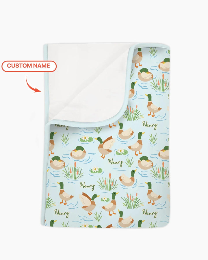 Manta de bambú con pato ánade personalizada