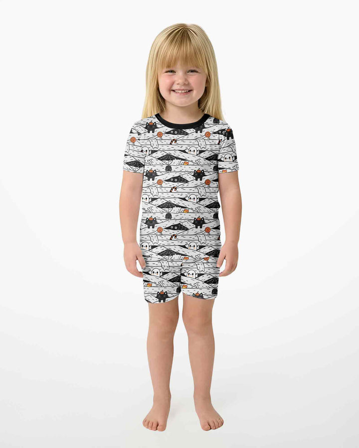 Little Mummy Crew Bamboo Two Piece Short Sleeve Shorts Pajama Set