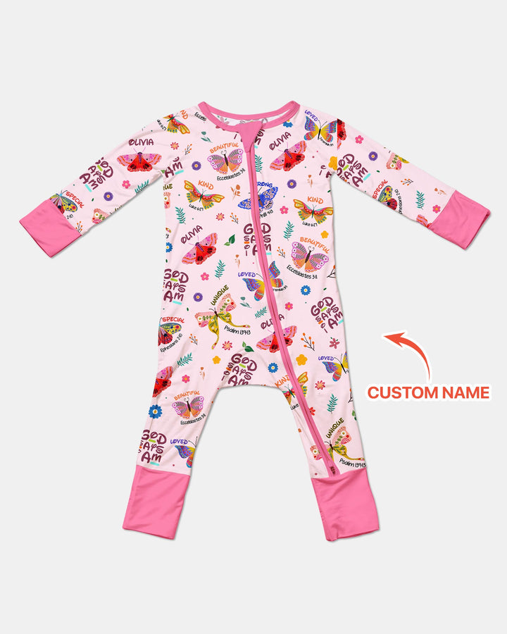 Custom Name God says I am Butterfly Convertible Zippy