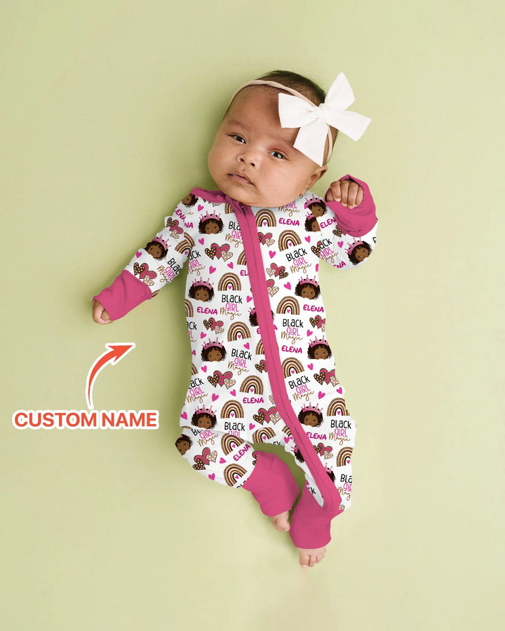 Custom Name Black Girl Magic Bamboo Convertible Zippy