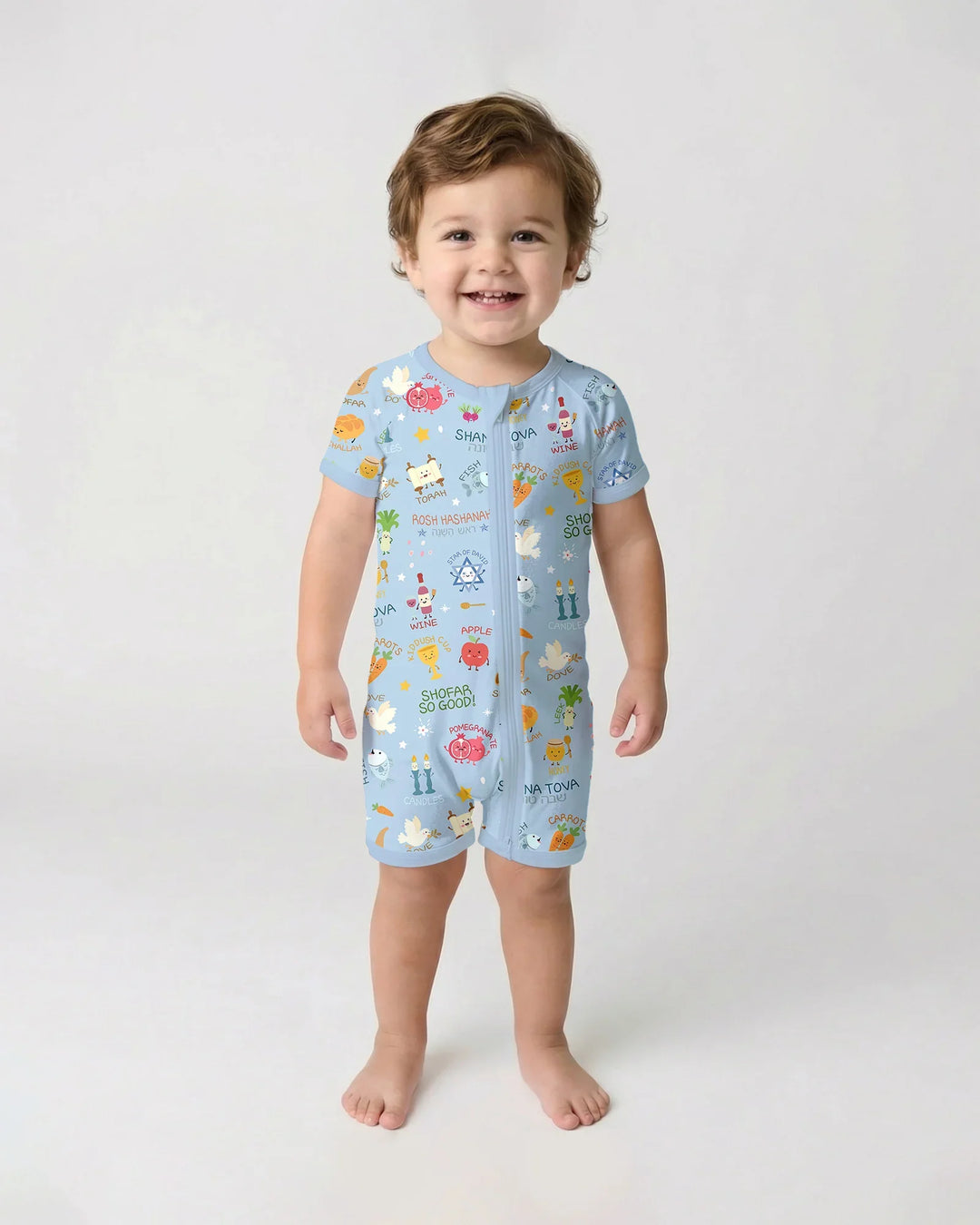 Family Rosh Hashanah Matching Bamboo Shorty Zippy