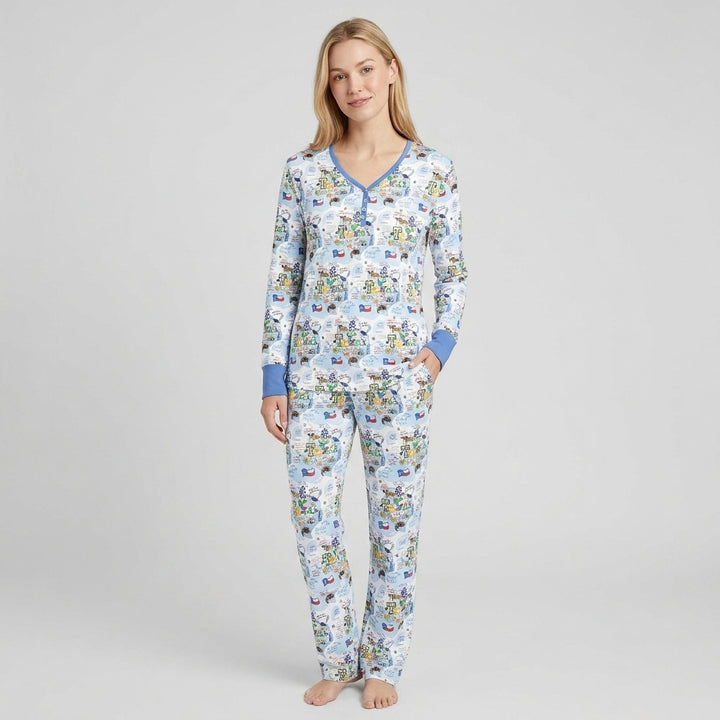 Texas Map Family Matching Bamboo Women Pajama Set