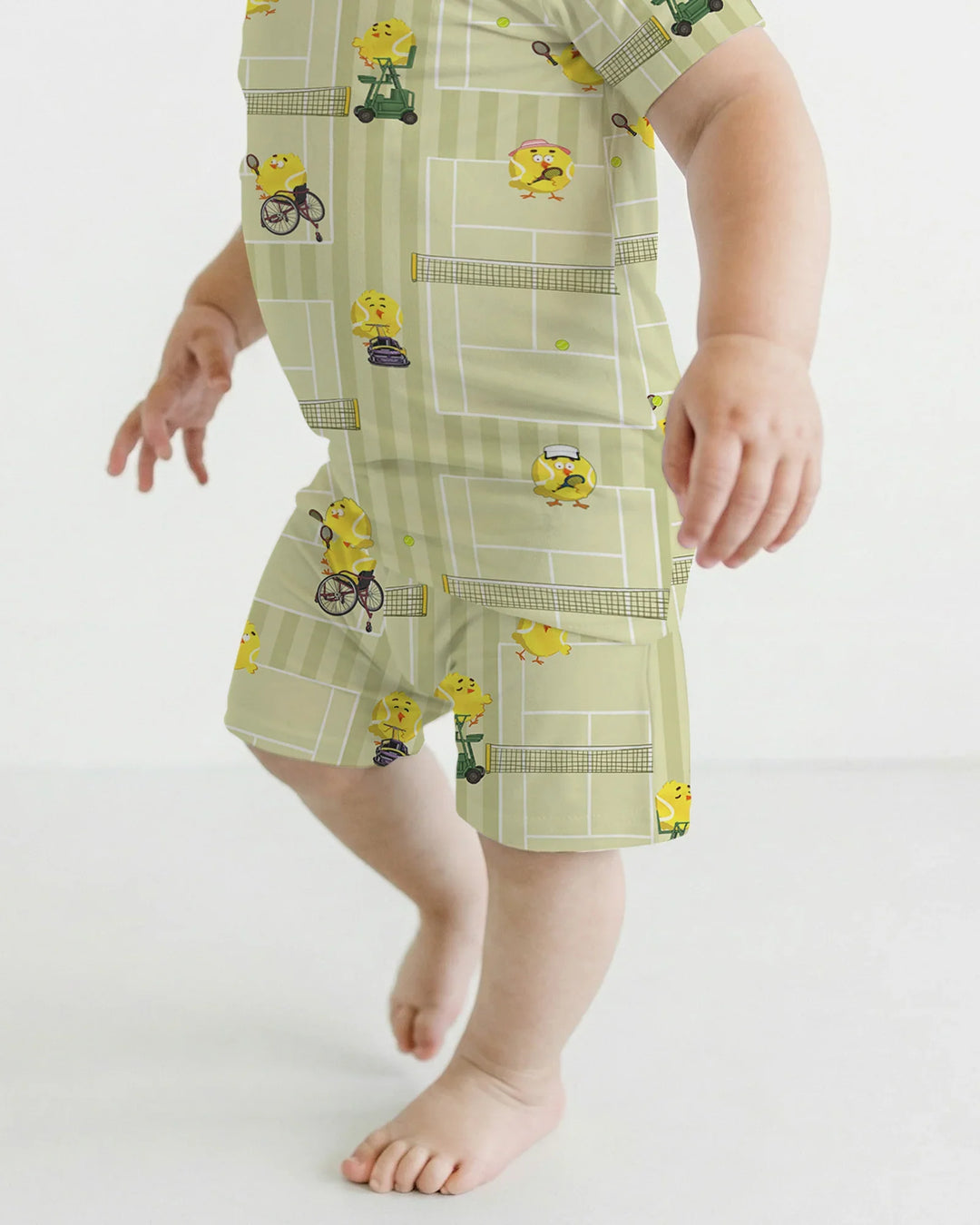 Tennis Bamboo Two Piece Short Sleeve Shorts Pajama Set