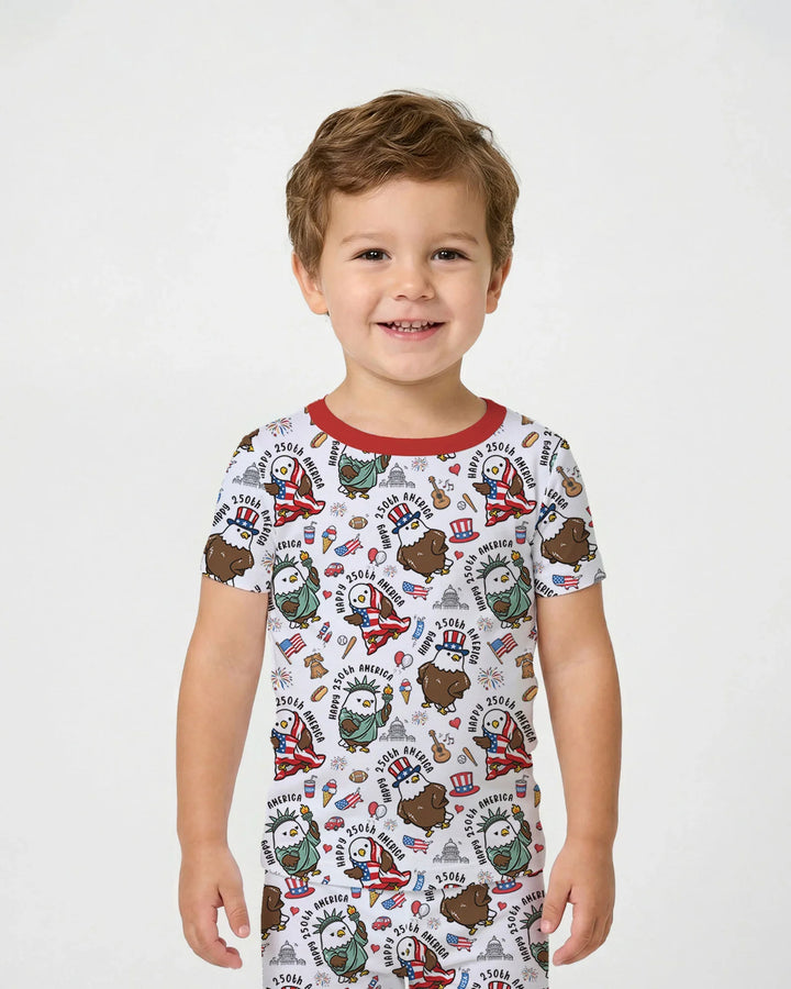 Zweiteiliges, kurzärmliges Pyjama-Set mit Marienkäfern