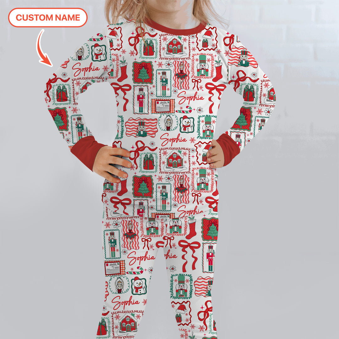 Personalized Nutcracker Parade Two Piece Long Sleeve Pajama Set