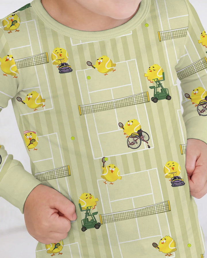 Tennis Bamboo Two Piece Long Sleeve Pajama Set