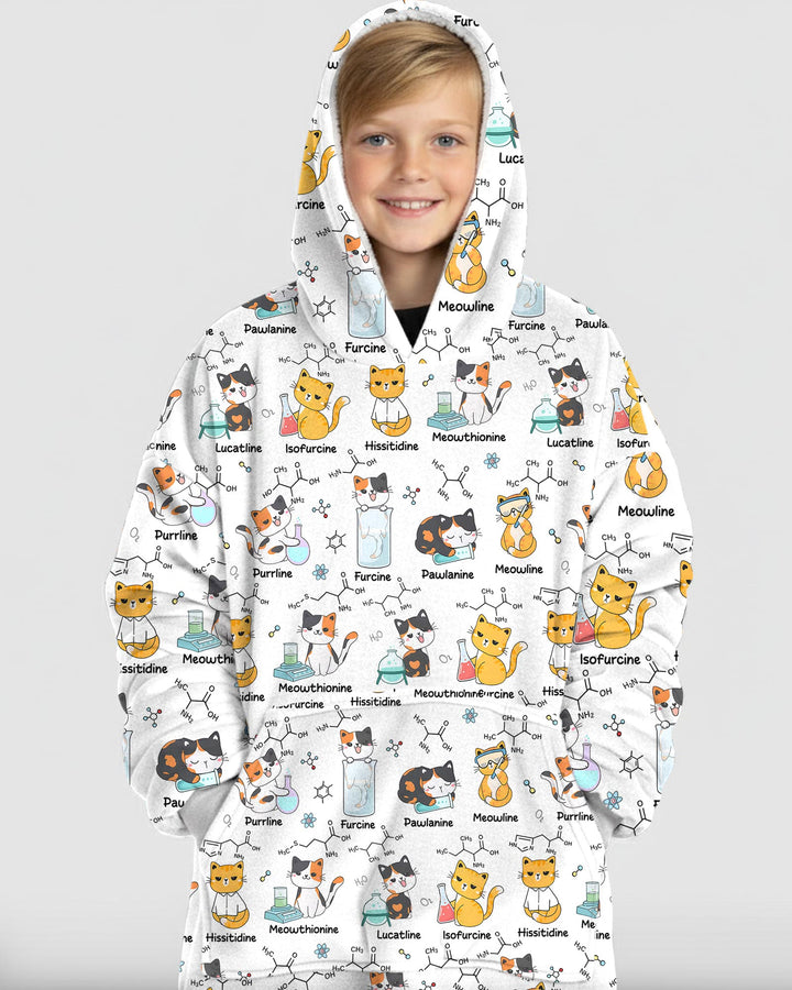 Biochemistry Cat Bamboo Blanket Hoodie