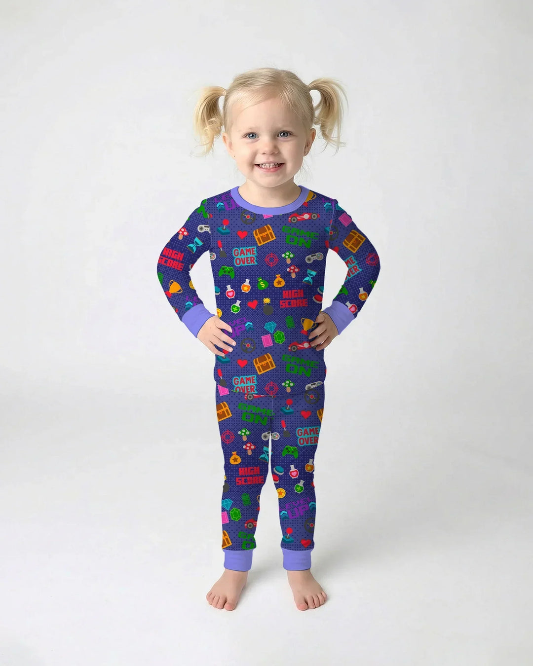 Gamer Mode On Family Matching Bamboo Two Piece Long Sleeve Pajama Set