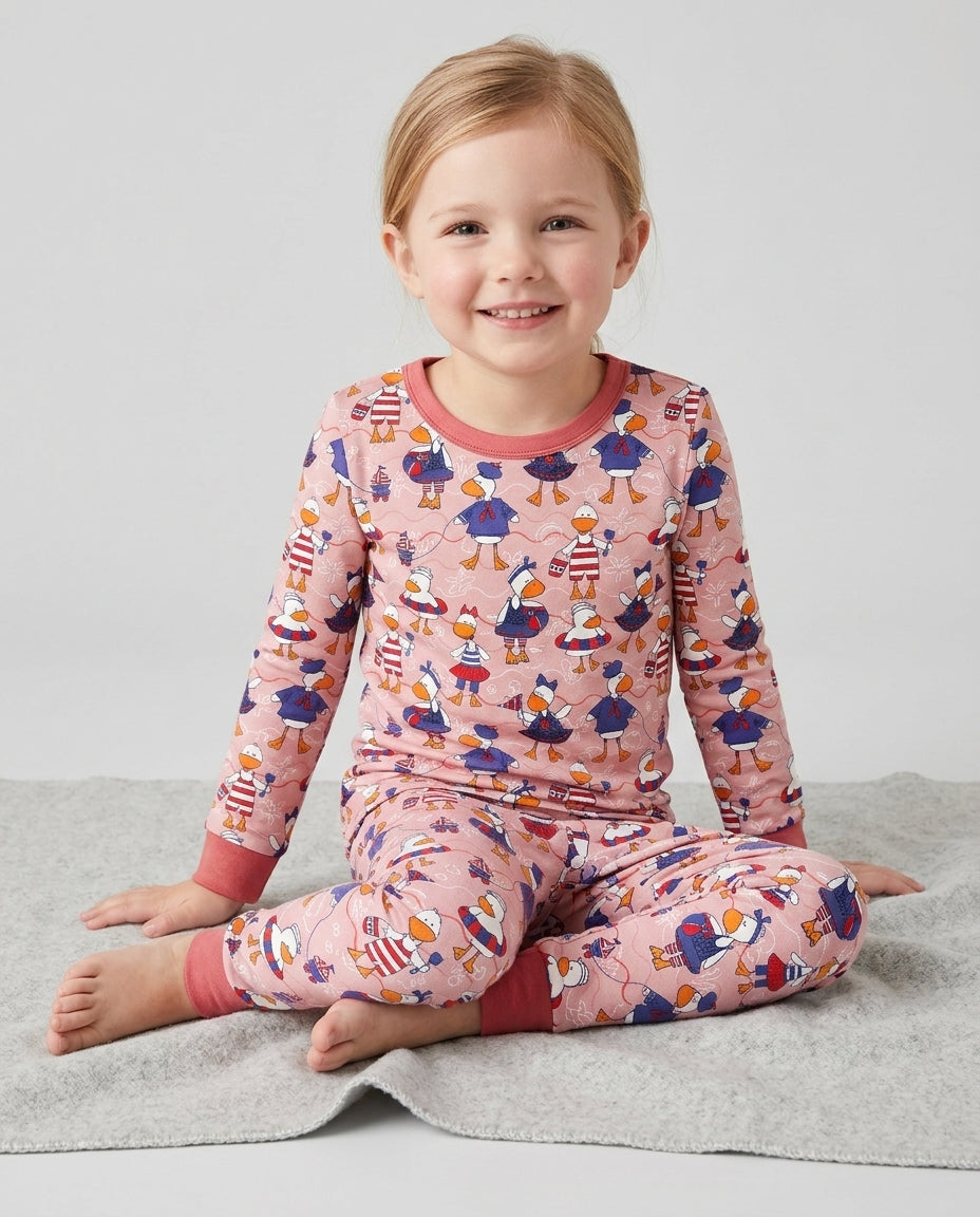 Zweiteiliges Langarm-Pyjama-Set mit Sommerfrüchten