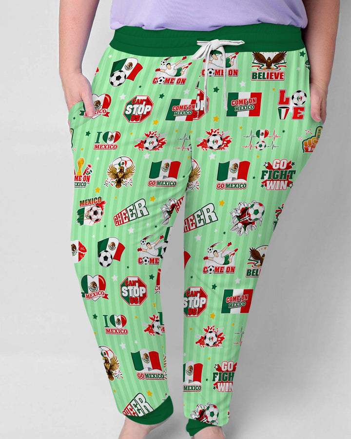 Soccer Game Day Go Team Mexico Family Matching Bamboo Women Pajama Set