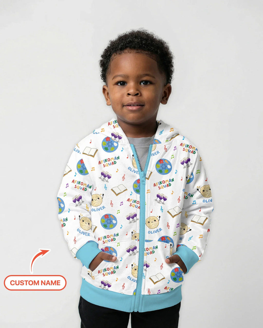 Custom Name Passover Afikoman Squad Zip Hoodie