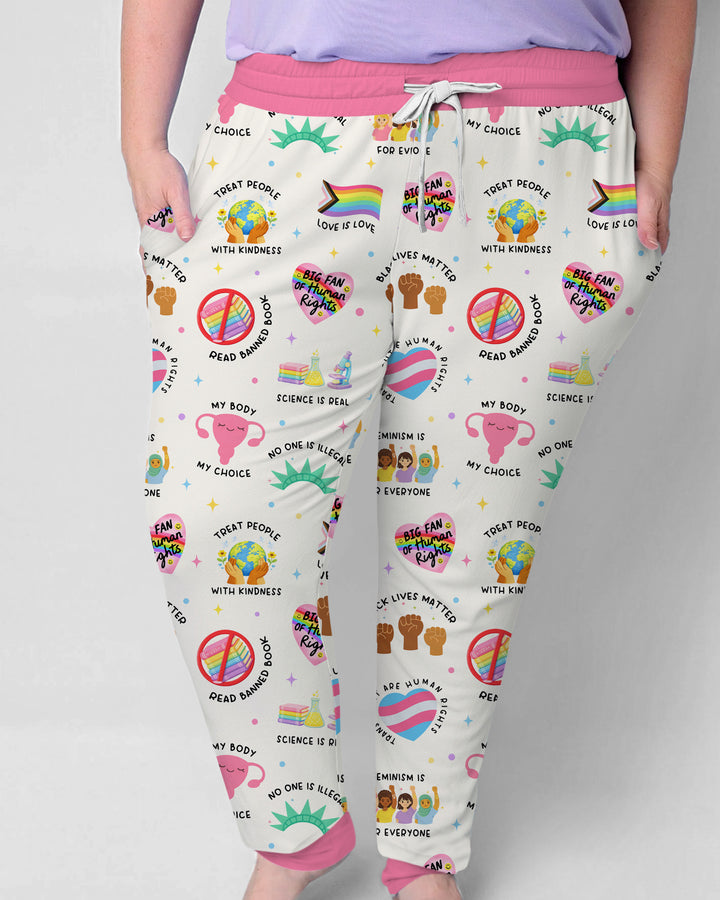 Big Fan Of Human Rights Family Matching Women Pajama Set