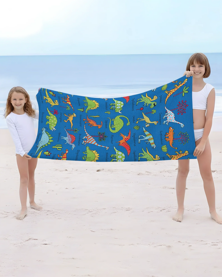 Dino Discovery Parade Bamboo Beach Towel