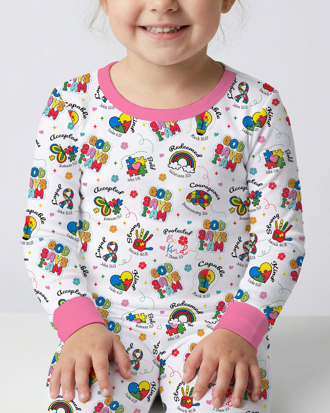 Zweiteiliges Langarm-Pyjama-Set mit Sommerfrüchten