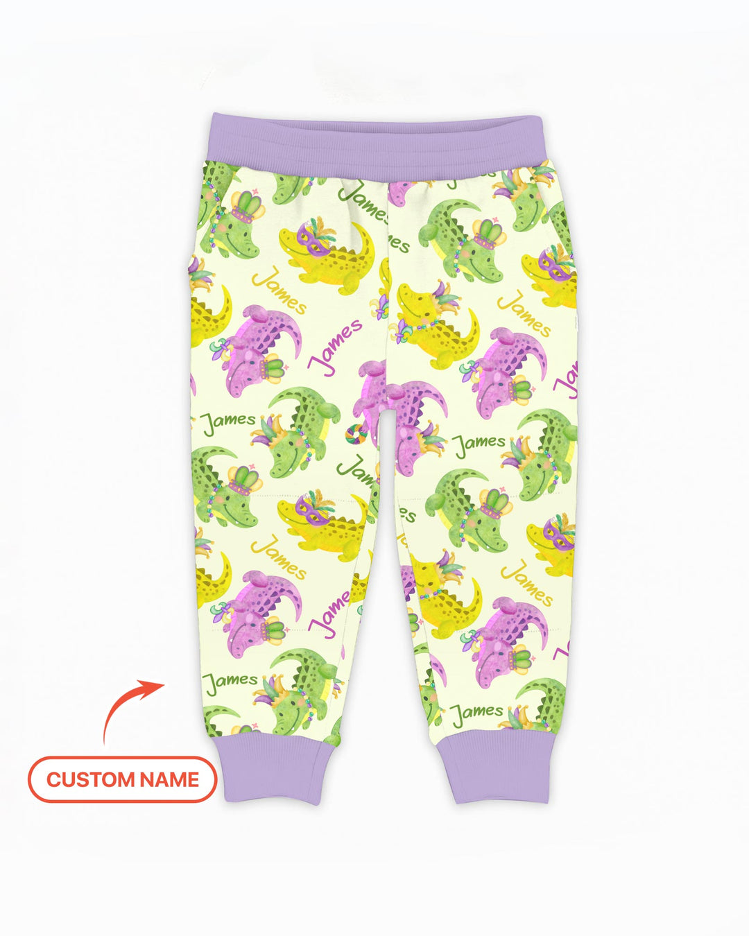 Custom Name Mardi Gras Alligator Jogger