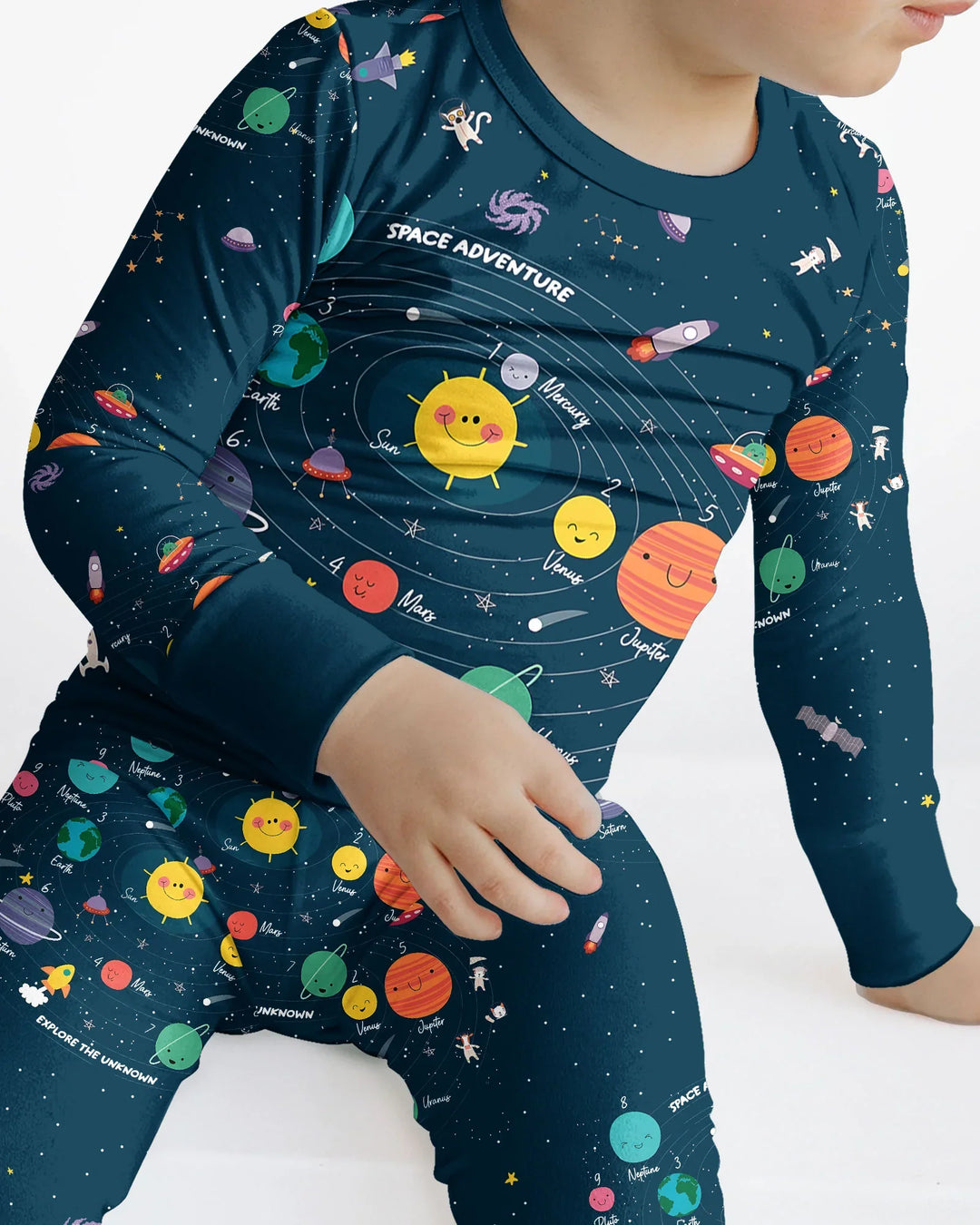Solar System Explorers Bamboo Two Piece Long Sleeve Pajama Set
