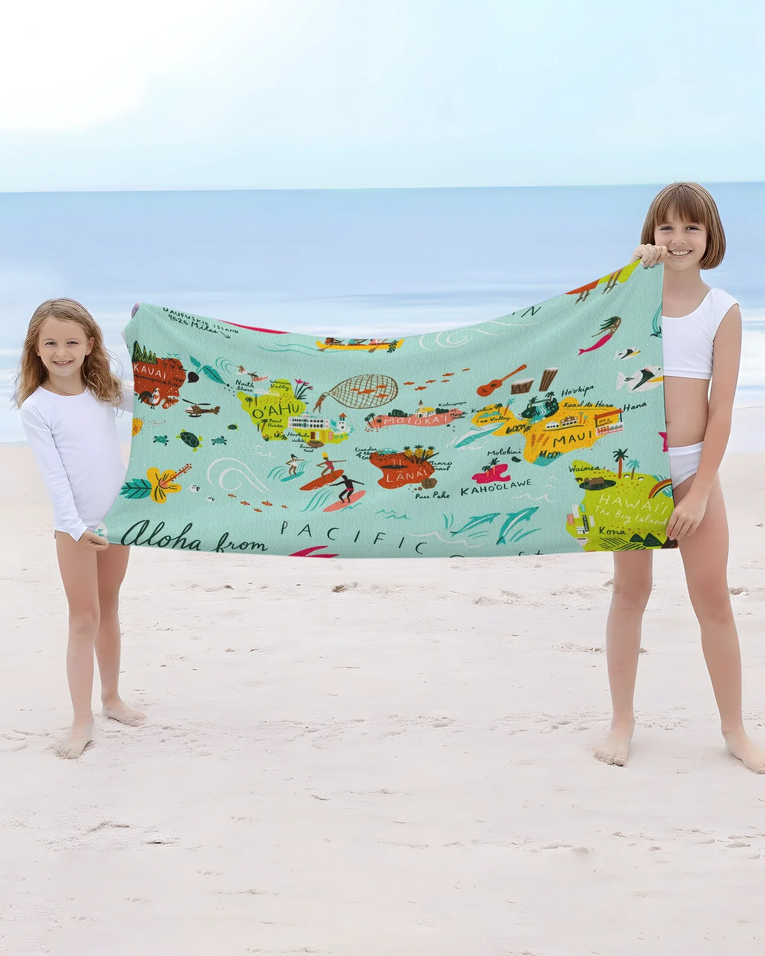 Taste & Travel Story Map Bamboo Beach Towel