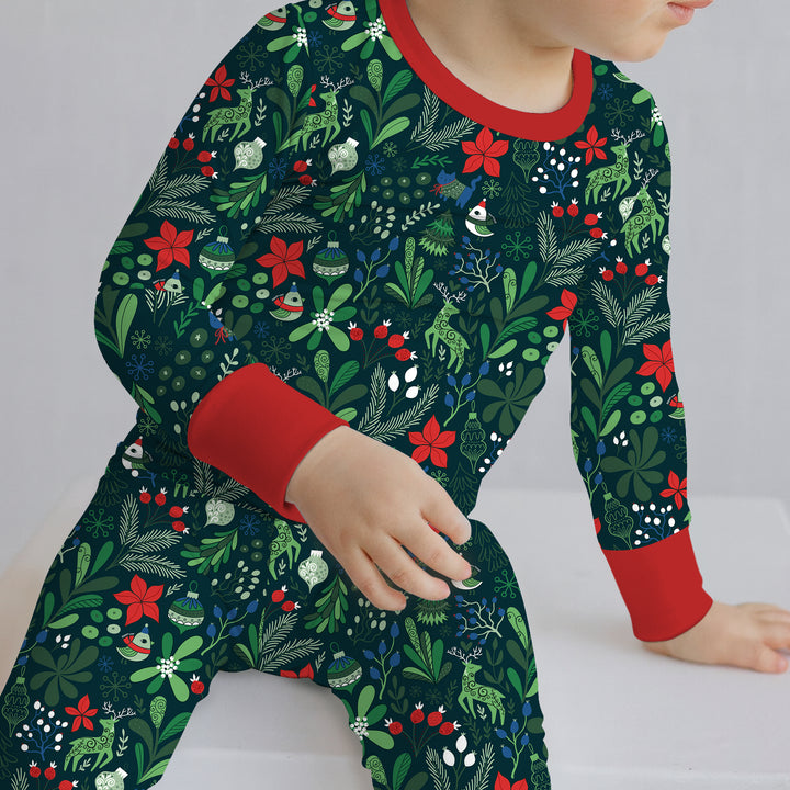 Zweiteiliges Langarm-Pyjama-Set mit Sommerfrüchten
