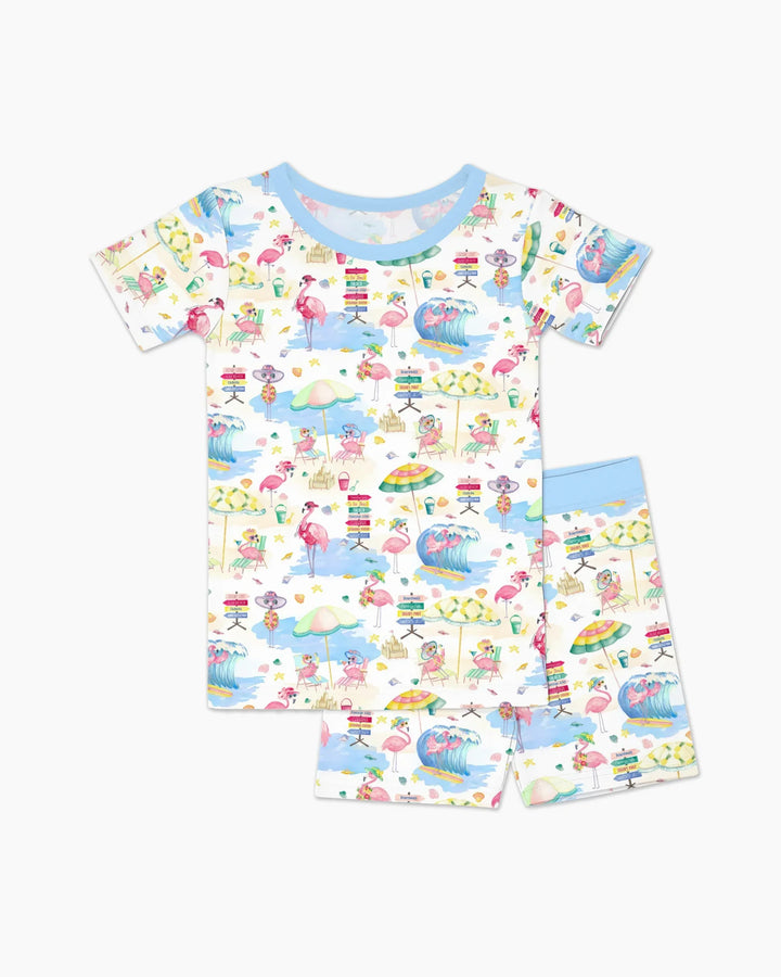 Template Zweiteiliges Pyjama-Set mit kurzen Ärmeln und Shorts