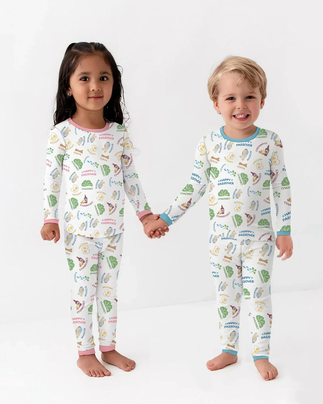 Happy Passover Matching Family Two Piece Long Sleeve Pajama Set
