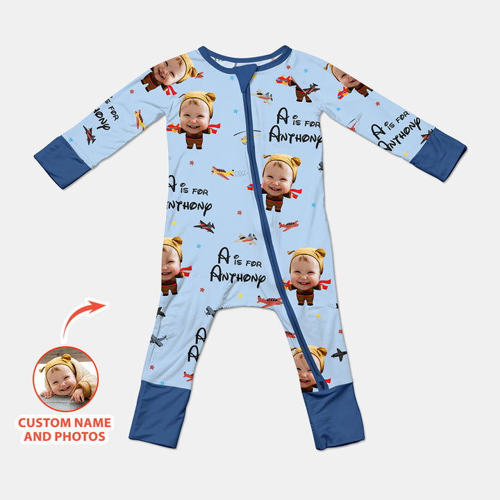 Gerippte Babykleidung mit individuellem Foto - Weich &amp; Skizzenhaft