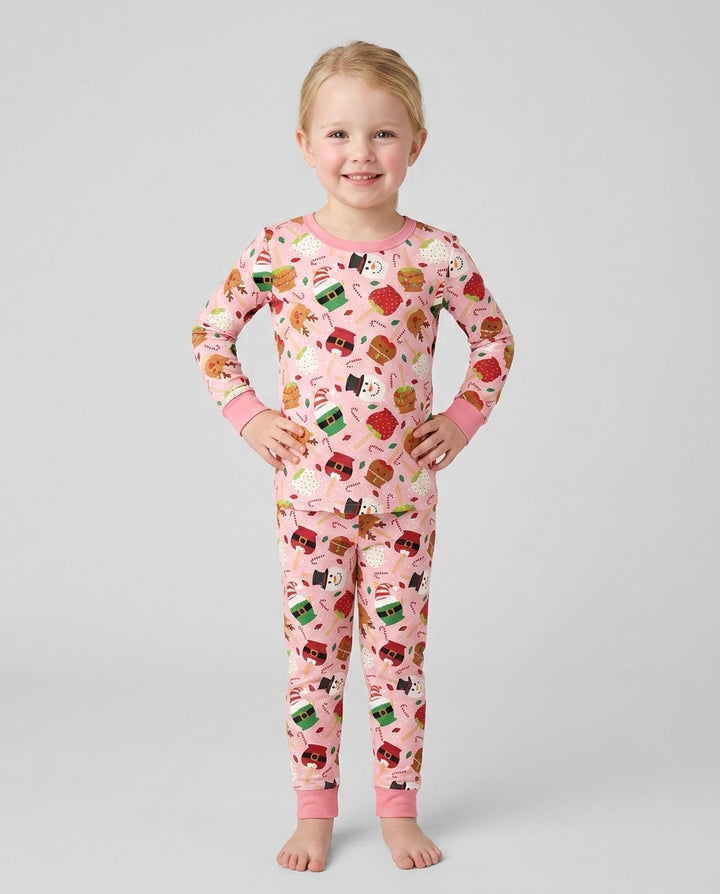 Zweiteiliges Langarm-Pyjama-Set mit Sommerfrüchten