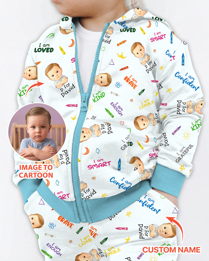 Kids Affirmations Custom  Bamboo Zip Hoodie