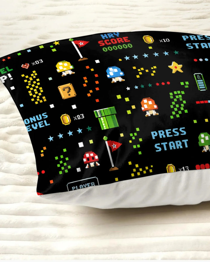 Pixel Game Lover Matching Bamboo Pillow Case