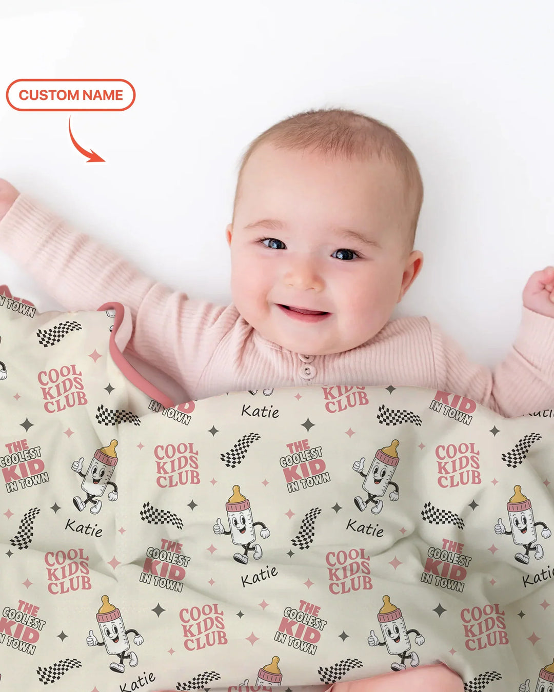 Manta de bambú a juego con nombre personalizado "Cool Club Daddy & Me"