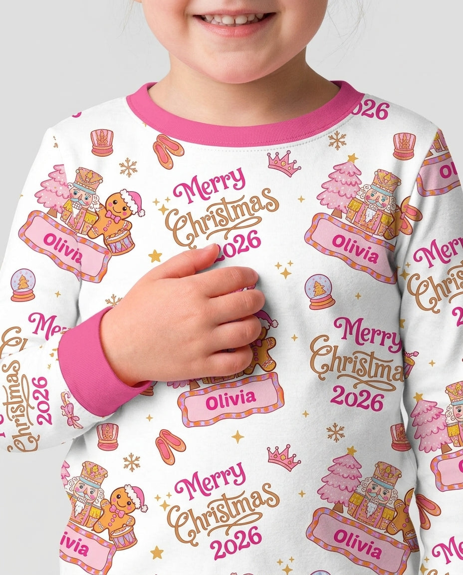 Custom Name Nutcracker Christmas Tale Bamboo Two Piece Long Sleeve Pajama Set