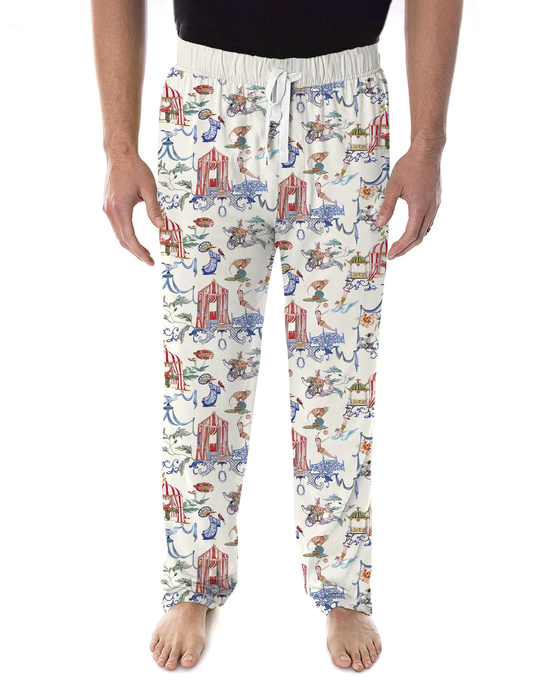 Vintage Lousiana Circus Toile Family Matching Bamboo Men's Pajama Set