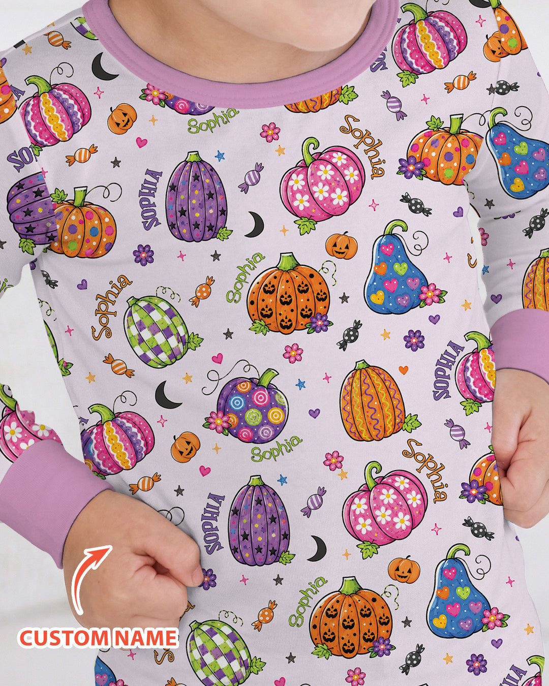 Boo-tiful Pumpkins Bamboo Two Piece Long Sleeve Pajama Set