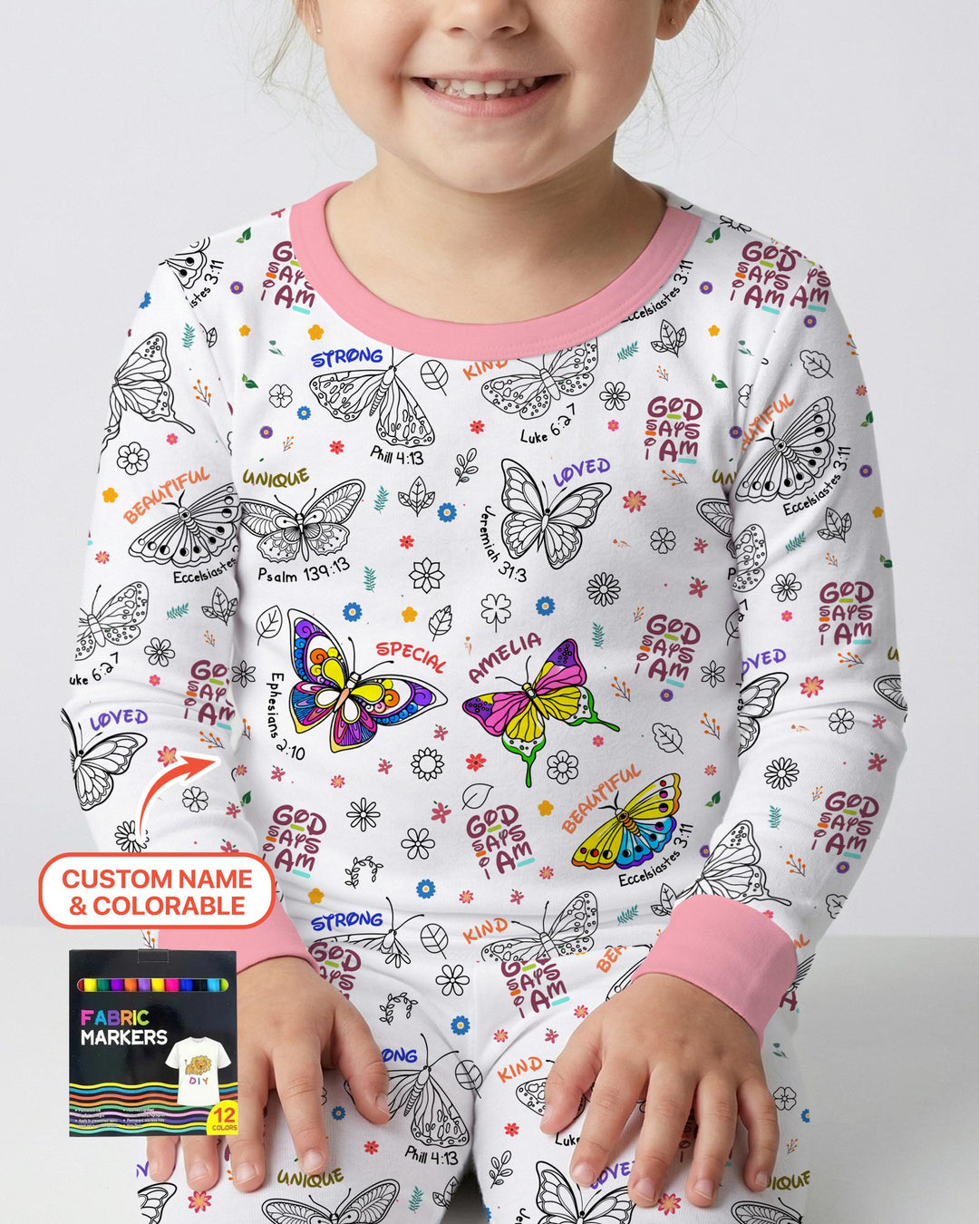 Zweiteiliges Langarm-Pyjama-Set mit Sommerfrüchten