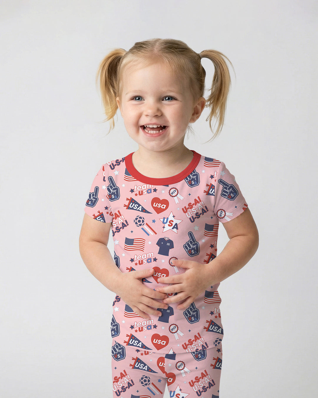 Zweiteiliges, kurzärmliges Pyjama-Set mit Marienkäfern