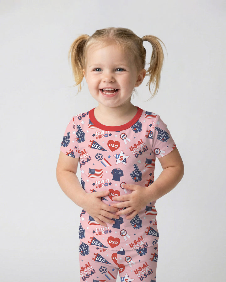 Zweiteiliges, kurzärmliges Pyjama-Set mit Marienkäfern