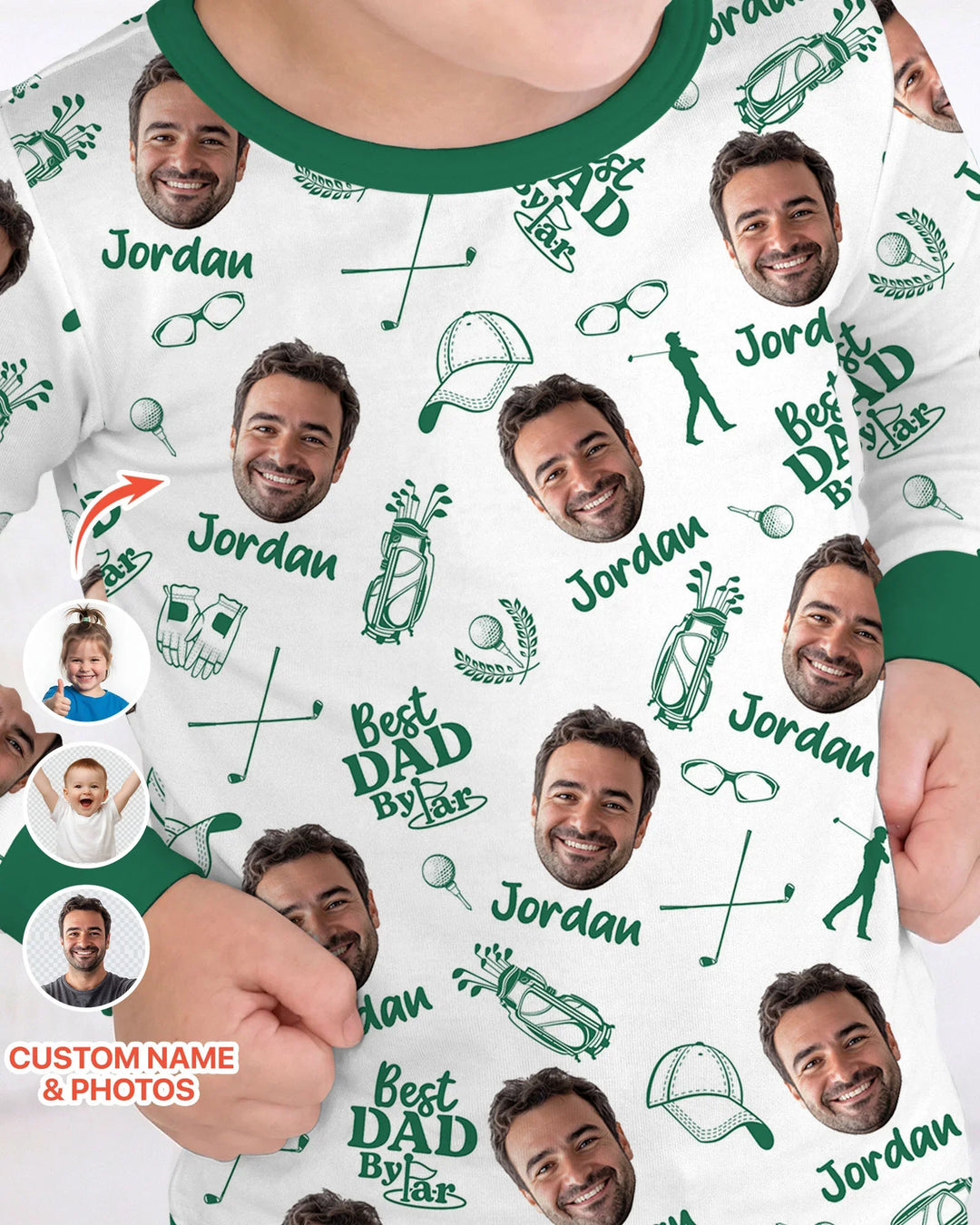 Custom Photo Best Dad By Par Bamboo Two Piece Long Sleeve Pajama Set