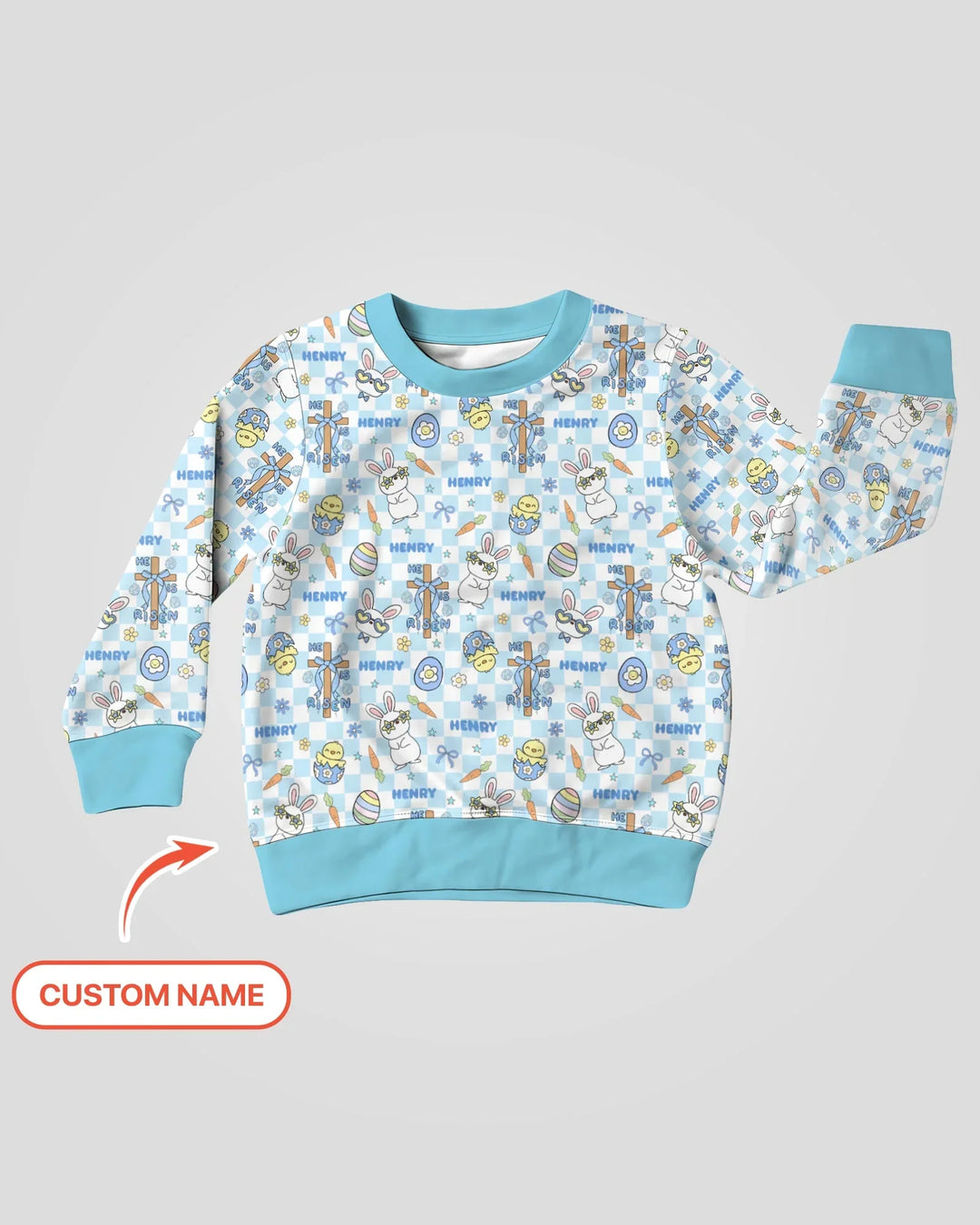 Custom Name Retro Easter Crewneck Sweatshirt
