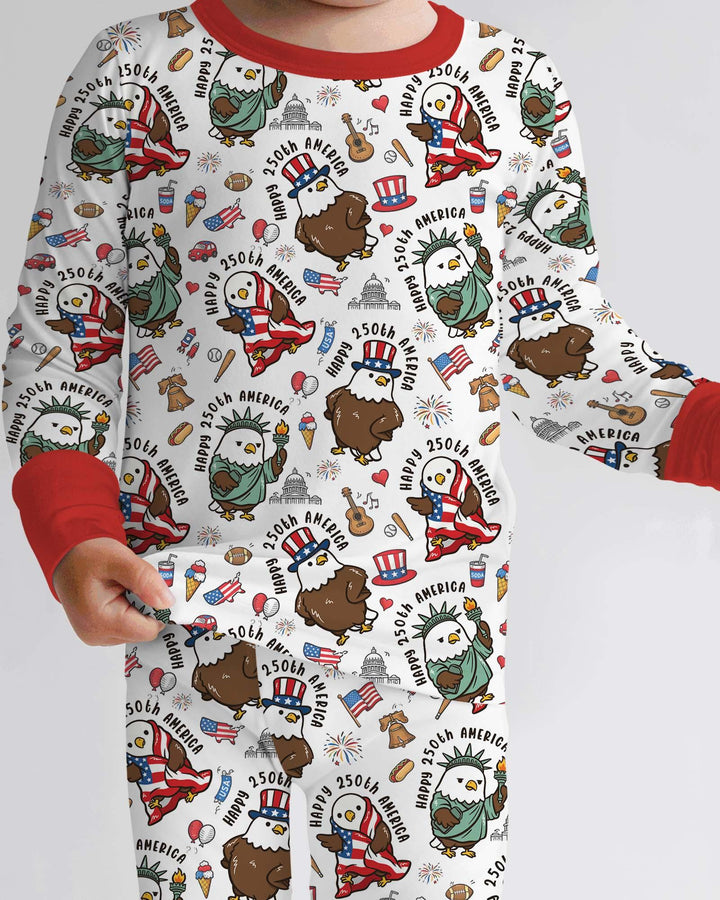 Zweiteiliges Langarm-Pyjama-Set mit Sommerfrüchten