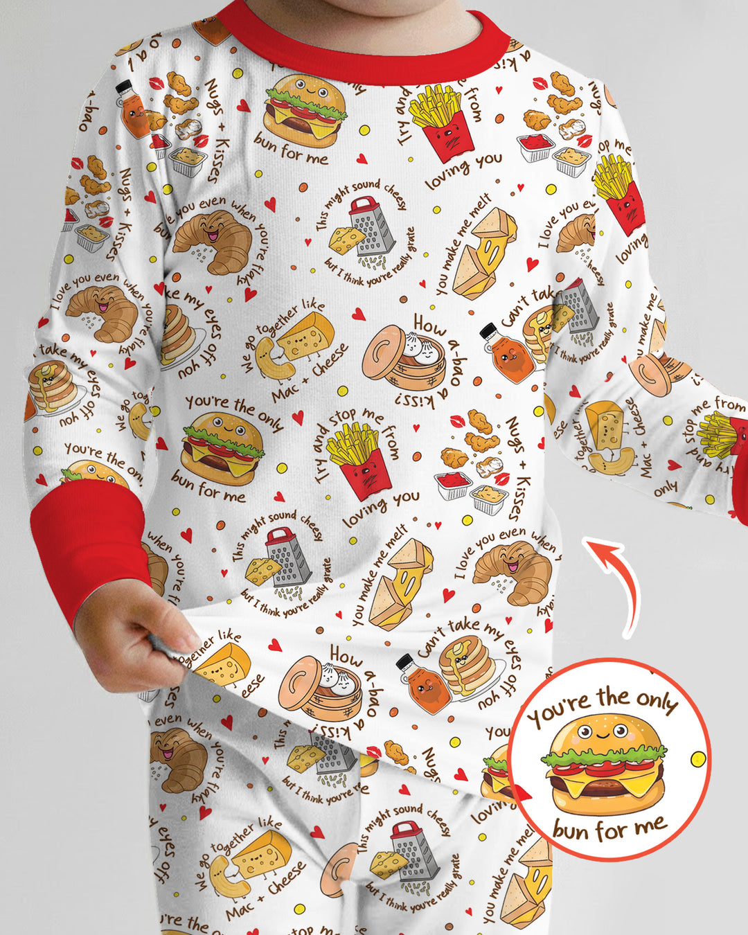 Food Puns Love Bamboo Two Piece Long Sleeve Pajama Set