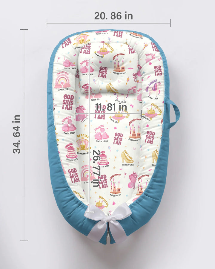 God Says I Am Girl Bamboo Baby Nest Bed