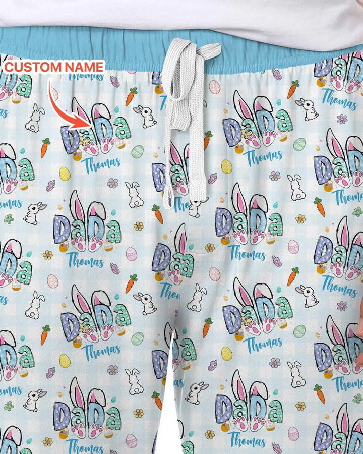 Custom Name Easter Family Matching Men's Pajama Set