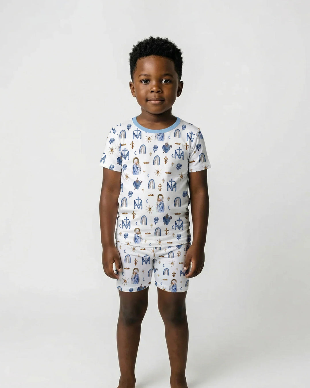 Little Ave Maria Bamboo Two Piece Short Sleeve Shorts Pajama Set