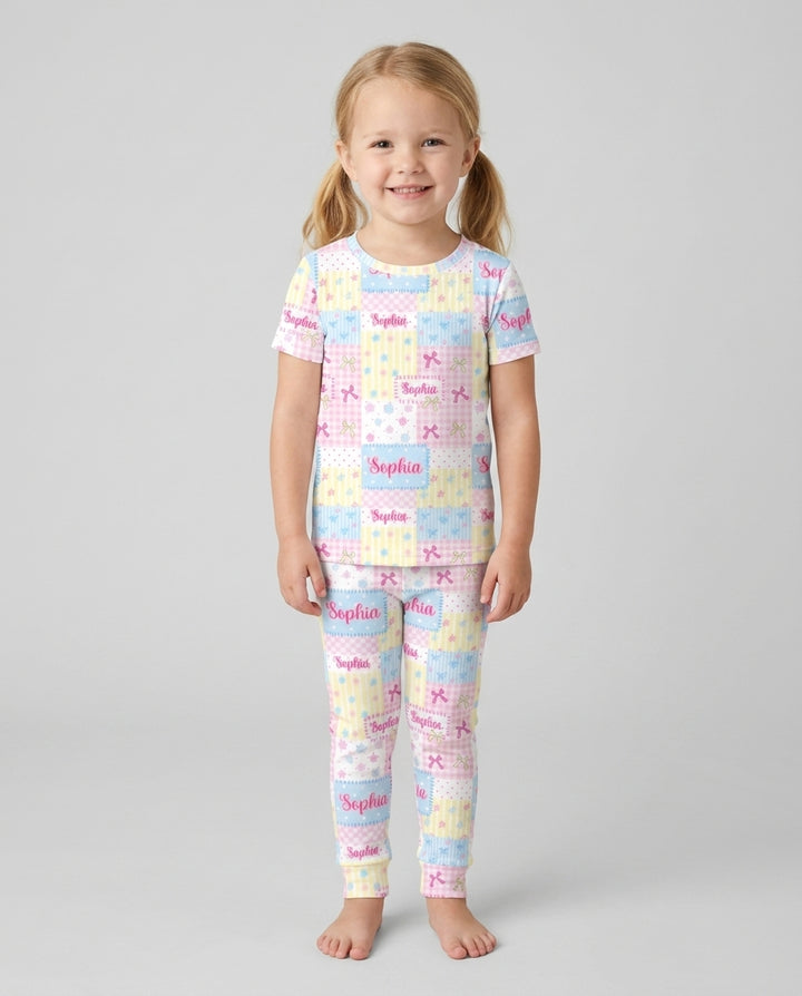 Zweiteiliges, kurzärmliges Pyjama-Set mit Marienkäfern