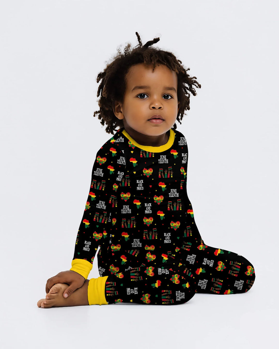 Juneteenth Black and Proud Bamboo Two Piece Long Sleeve Pajama Set