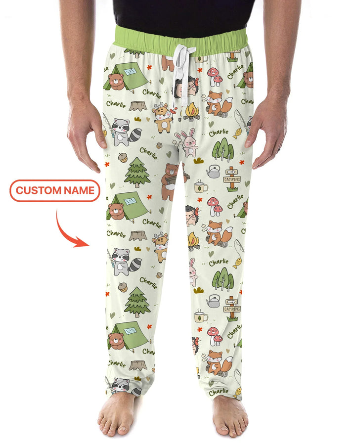 Custom Name Little Camp Buddies Bamboo Men's Pajama Set