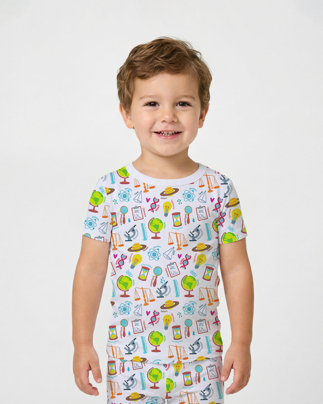 Conjunto de pijama de dos piezas de manga corta de bambú