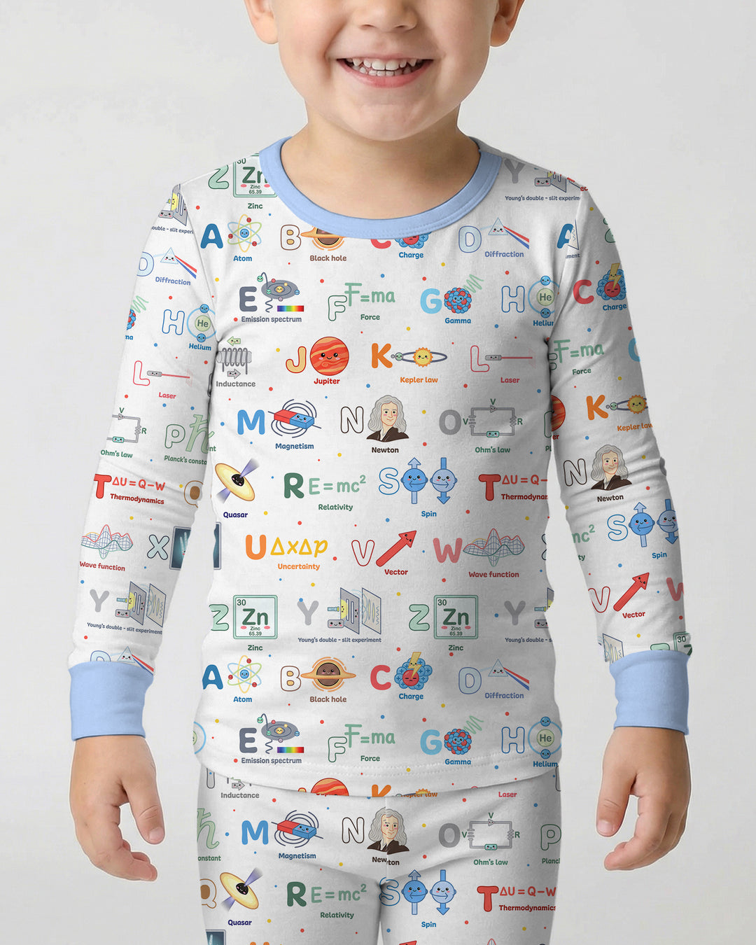 Zweiteiliges Langarm-Pyjama-Set mit Sommerfrüchten