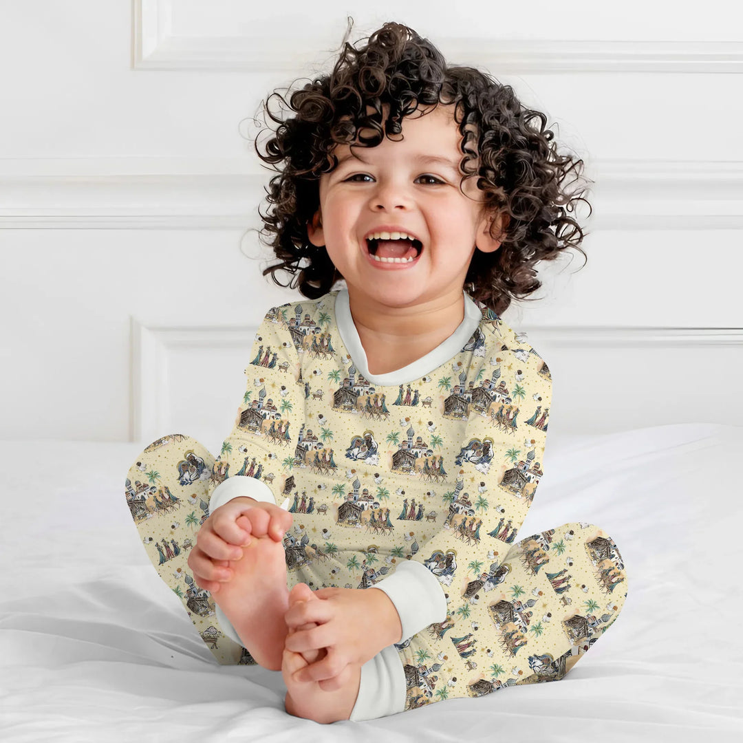 Nativity Christmas Family Matching Family Two Piece Long Sleeve Pajama Set