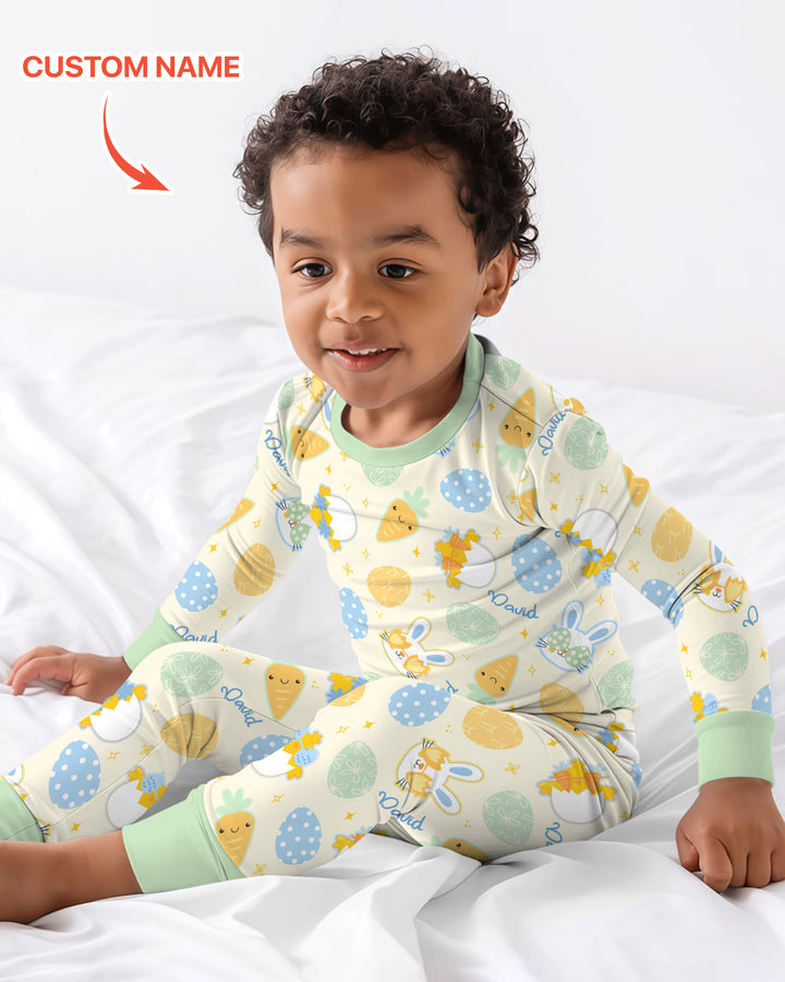 Retro Easter Two Piece Long Sleeve Pajama Set