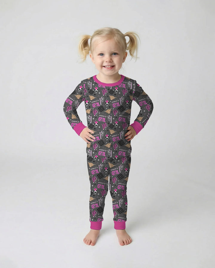 Western Mama & Me Matching  Bamboo Two Piece Long Sleeve Pajama Set